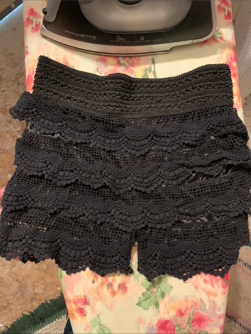 Black Crochet Lace Women’s Shorts